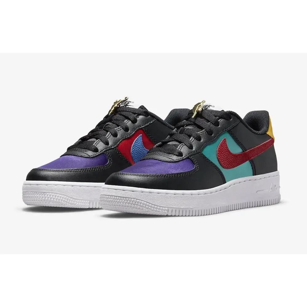 Nike Air Force 1 LV8 EMB NBA WNBA Black Teal DN4178 001 - SIZE 6Y / 7.5 WOMENS - Picture 1 of 13